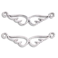 Antique silver alloy angel wing connectors for DIY jewelry making and necklaces - Antique Silver