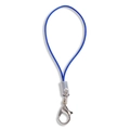 Cordón trenzado azul para móvil con cierre de mosquetón plateado y anilla de metal - Cuerda 45mm/Anillo 7mm/Cierre de Langosta 12mm / Azul Zafiro