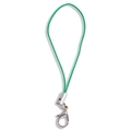 Cordón de nailon trenzado verde para móvil con cierre de mosquetón de metal plateado - Cuerda 45mm/Anillo 7mm/Cierre de Langosta 12mm / Verde Hierba