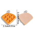 Pendentif gaufre en résine pour bijoux DIY, breloque orange de 2,3 cm avec anneau métal - Gaufre