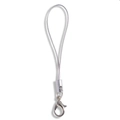 Correa blanca para móvil con cierre de mosquetón plateado y conector metálico - Cuerda 45mm/Anillo 7mm/Cierre de Langosta 12mm / Gris