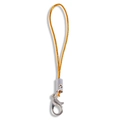 Cordón dorado para móvil con cierre de langosta plateado para llaveros DIY - Cuerda 45mm/Anillo 7mm/Cierre de Langosta 12mm / Dorado