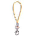 Cordón naranja de nailon para móvil con cierre de mosquetón plateado y conector metal - Cuerda 45mm/Anillo 7mm/Cierre de Langosta 12mm / Naranja