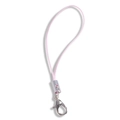 Cordón trenzado rosa con cierre de mosquetón plateado para móviles y colgantes de DIY - Cuerda 45mm/Anillo 7mm/Cierre de Langosta 12mm / Rosa Claro