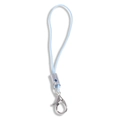 Cordón trenzado azul claro con cierre de mosquetón plateado para móvil y llaveros DIY - Cuerda 45mm/Anillo 7mm/Cierre de Langosta 12mm / Azul claro