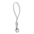 Correa de teléfono trenzada plateada con cierre de langosta para accesorios DIY - Cuerda 45mm/Anillo 7mm/Cierre de Langosta 12mm / Plateado