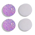 Vue détaillée de cabochons en résine druzy violette de 12mm pour la création de bijoux - Style Lavande