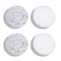 Détail macro du cabochon en résine druzy argenté de 12mm avec base plate blanche - Style Argenté