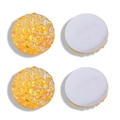Vue détaillée de cabochons en résine orange de 12 mm avec dos plat pour bijoux artisanaux - Style Doré