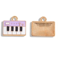 Paarse piano emaille hanger in gouden afwerking voor het maken van sieraden - 13*15mm / Paars