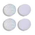 Vue macro de cabochons ronds de 12mm avec texture irisante et dos plat blanc pour bijoux - Style blanc