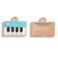 Hemelblauwe piano hanger van legering met emaille toetsenbord voor DIY sieraden - 13*15mm / Blauw