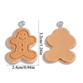 Gingerbread man resin pendant charm with biscuit texture and size markings, 3.2cm height - Gingerbread Man Style (A6-379)