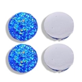 Vue détaillée de pierres rondes en résine bleue 12mm pour accessoires de bijoux DIY - Style Bleu Foncé