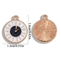 Detailed front and back views of 1.3cm gold clock charms for DIY bracelet making - 16*13mm / Rose Gold with White (A6-364)