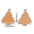 Front and back detail of tree-shaped gingerbread resin charms for DIY jewelry making - Tree Style (A6-377)