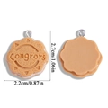 Detailed view of 2.7cm resin biscuit charm with Congrats engraving and size dimensions - Round-like Style (A6-376)