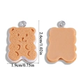 Front and back view of a bear cookie resin charm with dimensions 2.6cm by 1.9cm - Bear Style (A6-375)