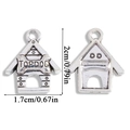 Ciondolo a cuccia in lega argento antico con osso Topdog per creazione di gioielli - Forma di Cuccia TOP DOG (A6-278)
