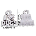 Ciondoli a cuore I Love Dogs in argento antico per gioielli fai da te 1,3cm - Ciondolo a Cuore I Love DOGS (A6-280)