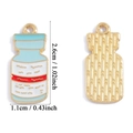 Ciondolo bottiglia medica smaltata per gioielli fai da te, misura 2,6cm x 1,1cm - Ciondolo Flacone di Medicina - Blu (A5-477)