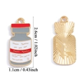 Ciondolo a forma di boccetta medica in smalto rosso e bianco con finitura dorata 2,6x1,1cm - Ciondolo Flacone di Medicina - Grigio (A5-477)