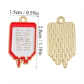 Ciondolo medico smaltato a forma di sacca di sangue per gioielli fai da te, 2,8x1,5cm - Ciondolo Sacca di Sangue - Rosso (A5-478)