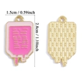 Ciondolo a sacca per infusione in smalto rosa con bordo dorato, misura 2,8cm x 1,5cm - Ciondolo Sacca IV - Rosa (A5-478)