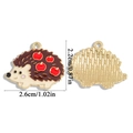 Enamel hedgehog charm with apple design for DIY jewelry bracelets and keychains - Hedgehog Style (A6-283) / 22*26mm