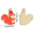 Enameled squirrel alloy charm with apple detail for bracelets and keychains - Squirrel Style (A6-286) / 27*22mm