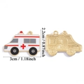 Ciondolo ambulanza fai-da-te per gioielli con croce rossa e smalto bianco - Ciondolo Ambulanza - Bianco (A7-375)