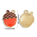 Enamel acorn pendant with gold finish for Thanksgiving jewelry making and charms - Acorn Style (A6-287)
