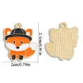 Cartoon fox enamel alloy charm pendant for jewelry making orange white and black finish - Little Fox Style (A6-288)