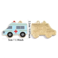Ciondolo ambulanza blu con croce rossa e retro dorato, dimensioni 3 cm x 2,2 cm - Ciondolo Ambulanza - Blu (A7-375)