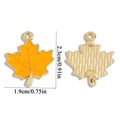 Golden alloy maple leaf pendant with orange enamel and dimensions 2.3cm x 1.9cm - Yellow Maple Leaf (A6-289-Yellow)