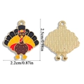 Golden alloy turkey pendant for Thanksgiving DIY jewelry with colorful enamel coating - Turkey with Hat (A6-291)
