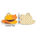 Straw hat alloy charm with orange maple leaf pendant for DIY jewelry making - Straw Hat with Maple Leaf (A6-297)