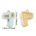 Ciondolo termometro medico per gioielli DIY con placcatura in oro e finitura smalto - Ciondolo Termometro a Infrarossi - Blu (A7-379)