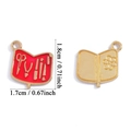 Ciondoli a libro medico in smalto rosso e oro con motivo a forbice per gioielli DIY - Ciondolo Kit di Strumenti Medici - Rosso (A7-380)