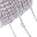 DIY jewelry making chain roll in silver finish with embossed textured metal links - Sunflower Style (A6-348) / 4x9mm / Steel