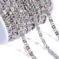 Polished silver stainless steel spiral link chain on roll for DIY jewelry making - Sunflower Style (A6-349) / 5x11mm / Steel