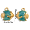 Colgante de pez marino de acero inoxidable esmaltado azul y baño de oro al vacío - A6-229 Pez Pequeño Azul / 12*12mm