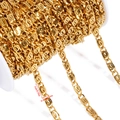 Chaîne de bijoux DIY en acier inoxydable doré 18K avec maillons en S de 10x4mm sur bobine - Style Fil Carré (A6-352) / 4x10mm / Or