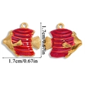 Pendentifs poisson rouge émail rouge avec placage or sous vide, accessoire DIY 1,7cm - A6-229 Grand Poisson Rouge / 17*17mm