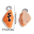 Mini pendentif croissant en résine pour bijoux DIY avec anneau en métal argenté - Mini Pain Triangle à la Sauce Chocolat