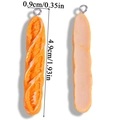 Pendentif miniature en résine pain baguette pour DIY loisirs créatifs 4,9cm avec mesures - Pain Baguette