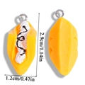 Pendentif alimentaire miniature en résine en forme de hot-dog avec anneau en métal - Muffin Sandwich Gâteau