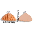 Pendentif croissant miniature en résine pour bijoux DIY avec glaçage et anneau métal - Sac Triangle