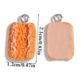 Pendentif miniature en résine pain jaune orangé pour création bijoux DIY, 2,1x1,2 cm - Tranche de pain