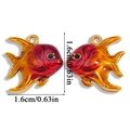 Pendentifs poissons tropicaux en émail rouge et jaune pour création de bijoux - A6-232 Scalaire Rouge / 16*16mm